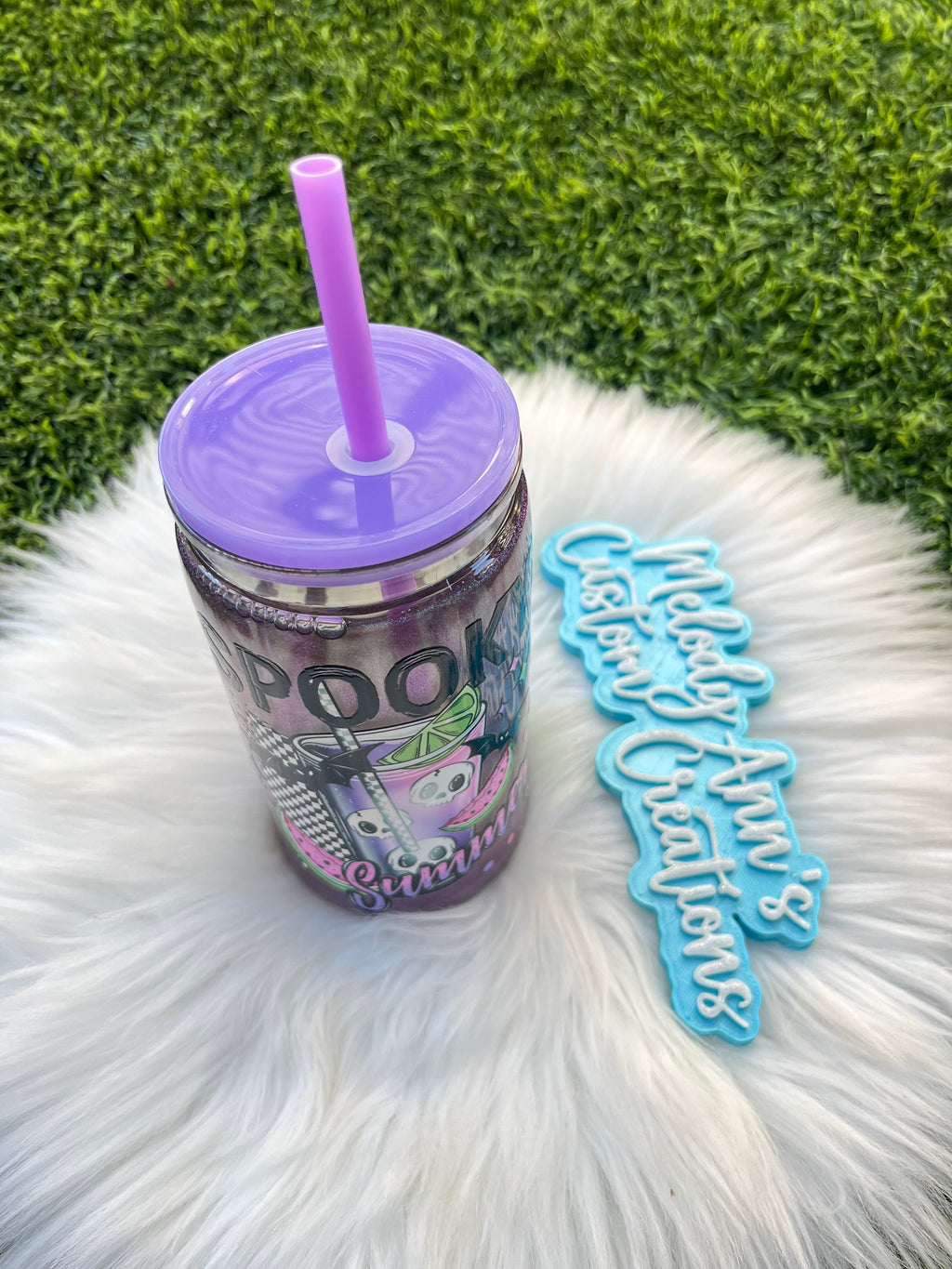 Spooky Summer Snow Globe Acrylic Tumbler