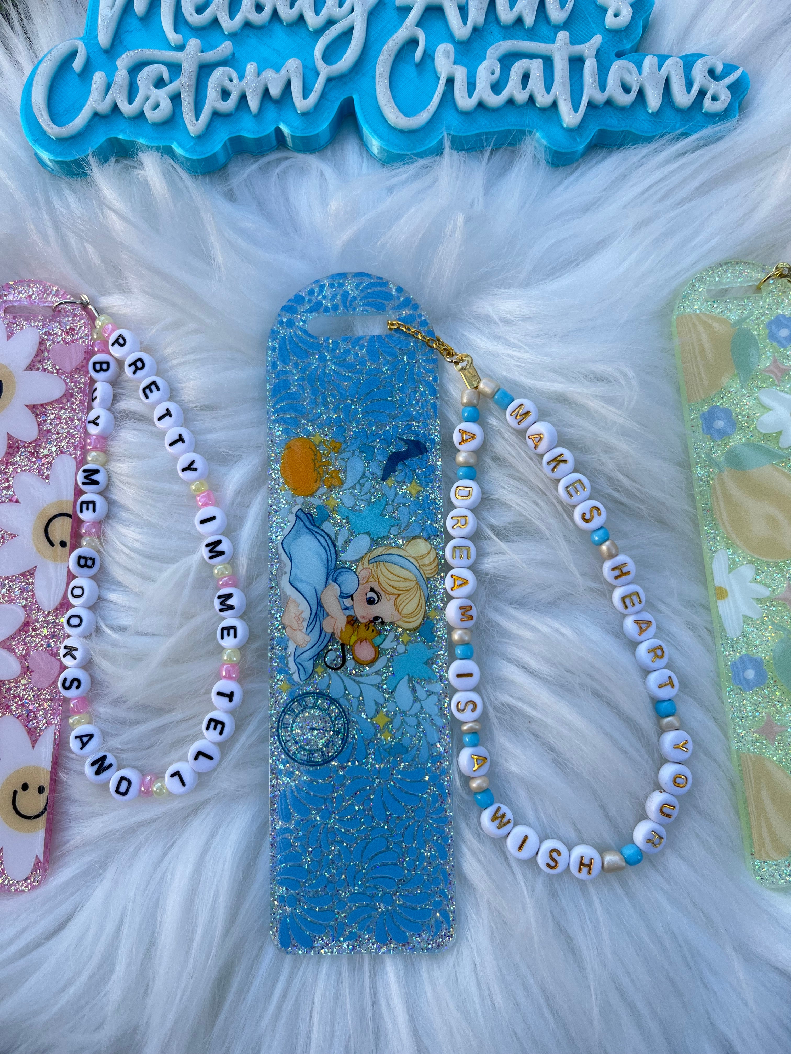 Acrylic Glitter Bookmarks with Beads