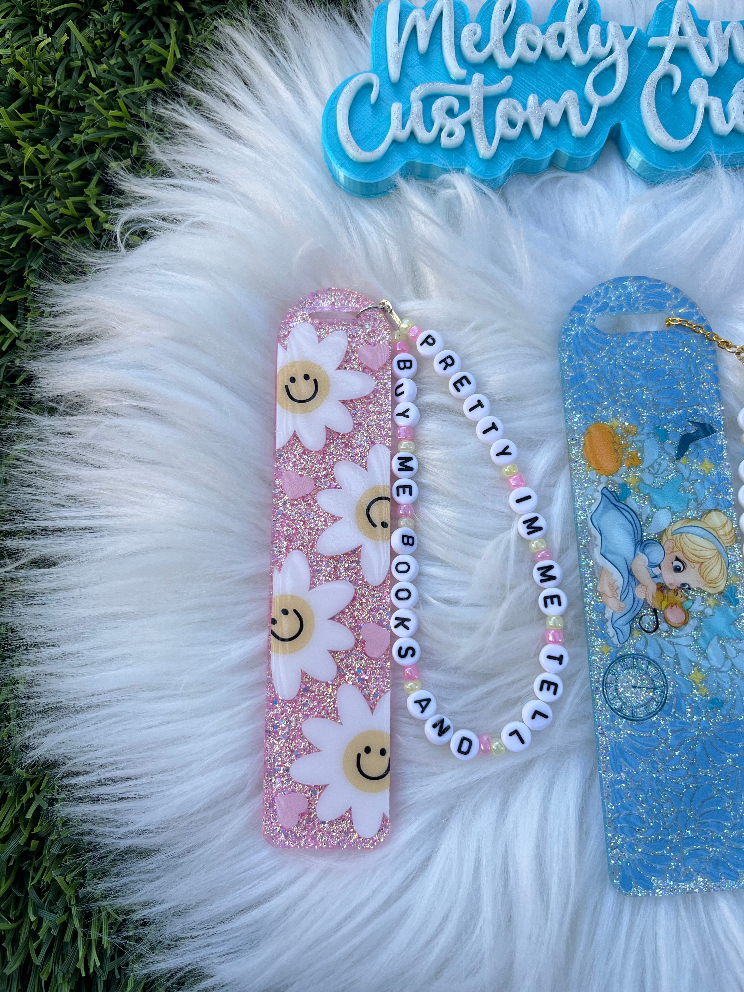 Acrylic Glitter Bookmarks with Beads