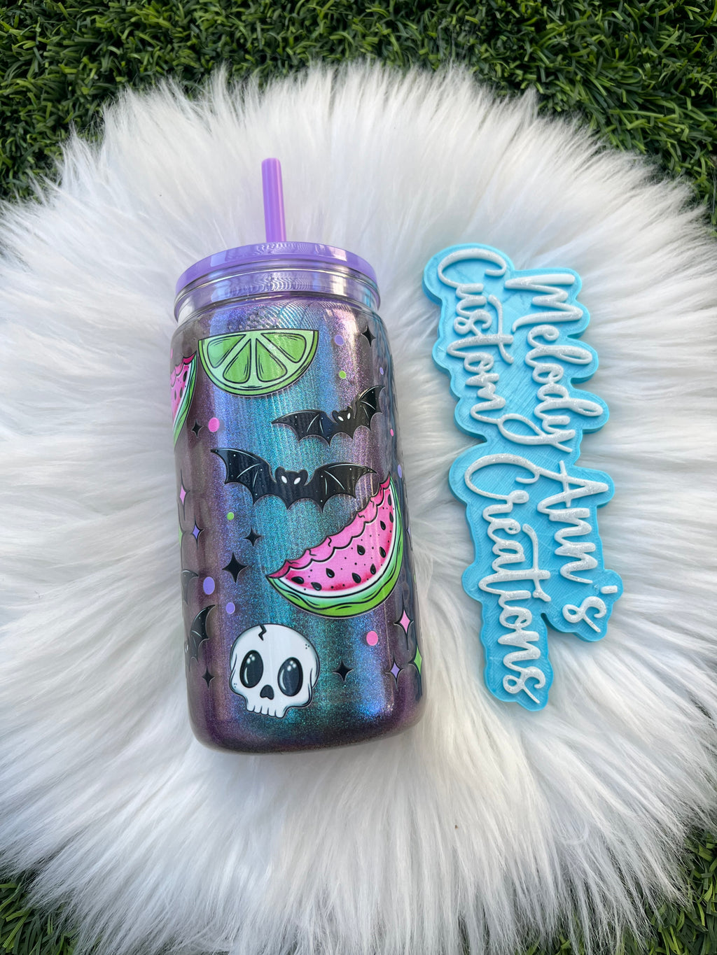 Spooky Summer Snow Globe Acrylic Tumbler