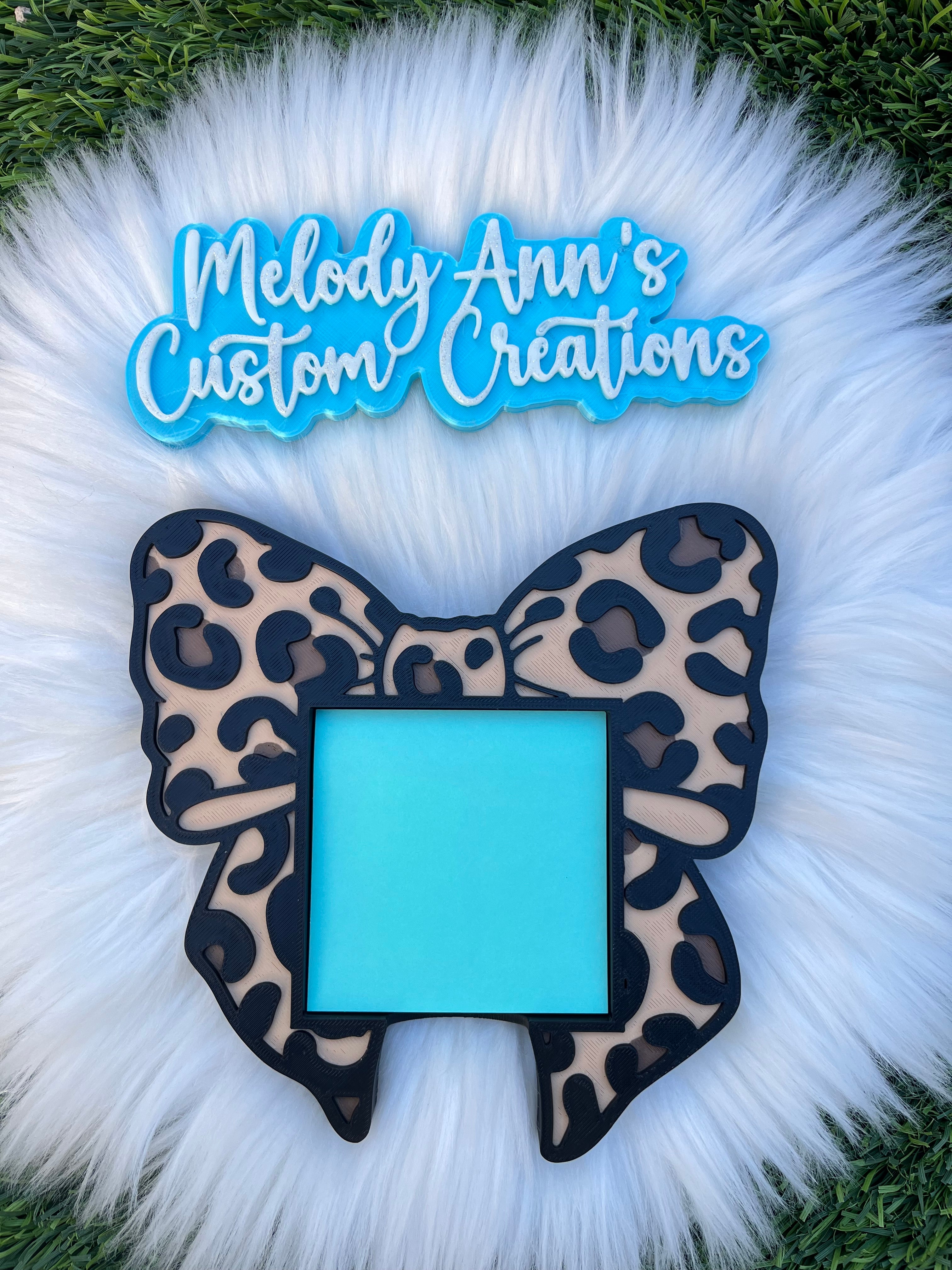 Leopard Bow Sticky Note Holder
