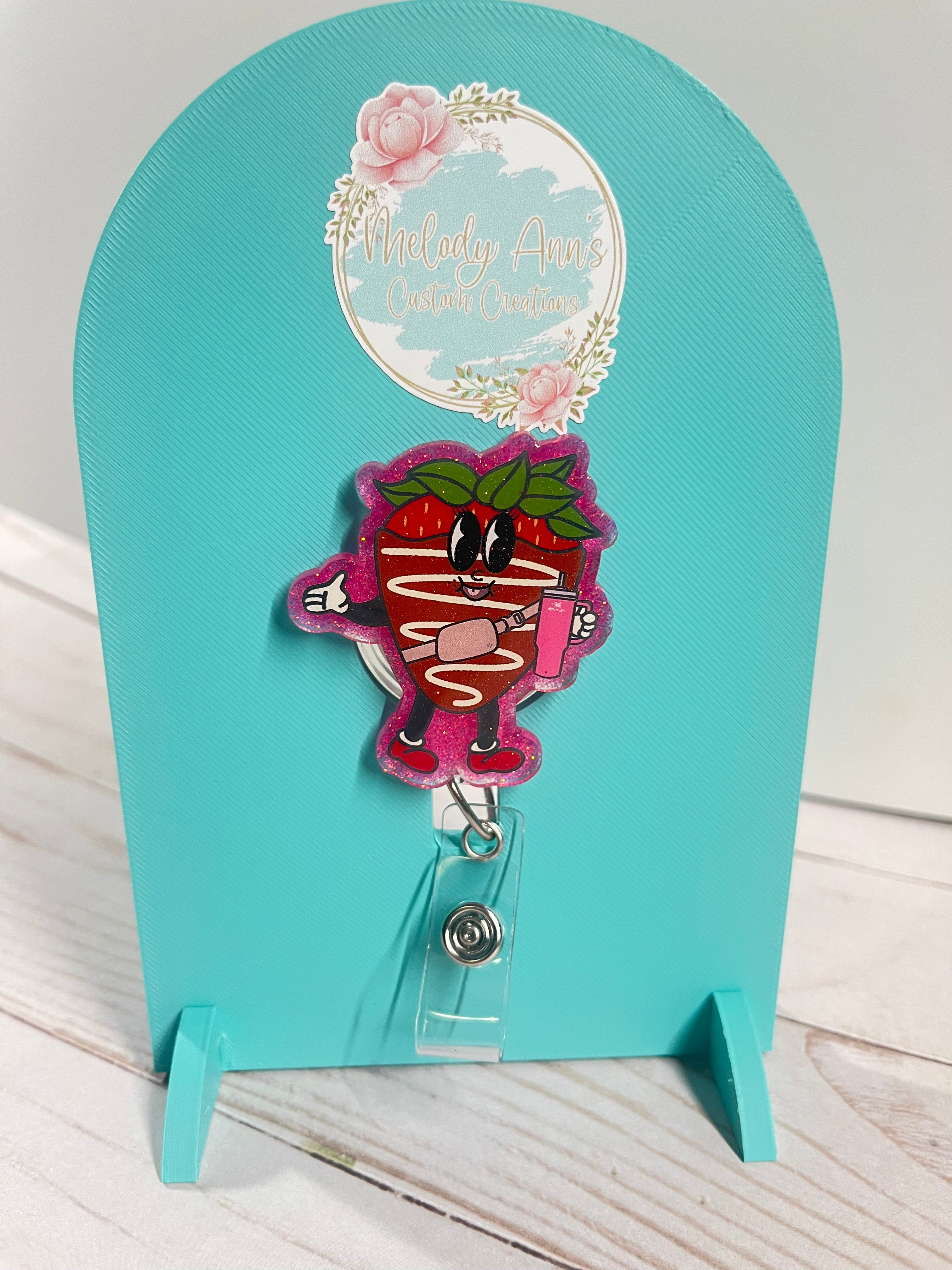 Bougie Chocolate Covered Strawberry Badge Reel