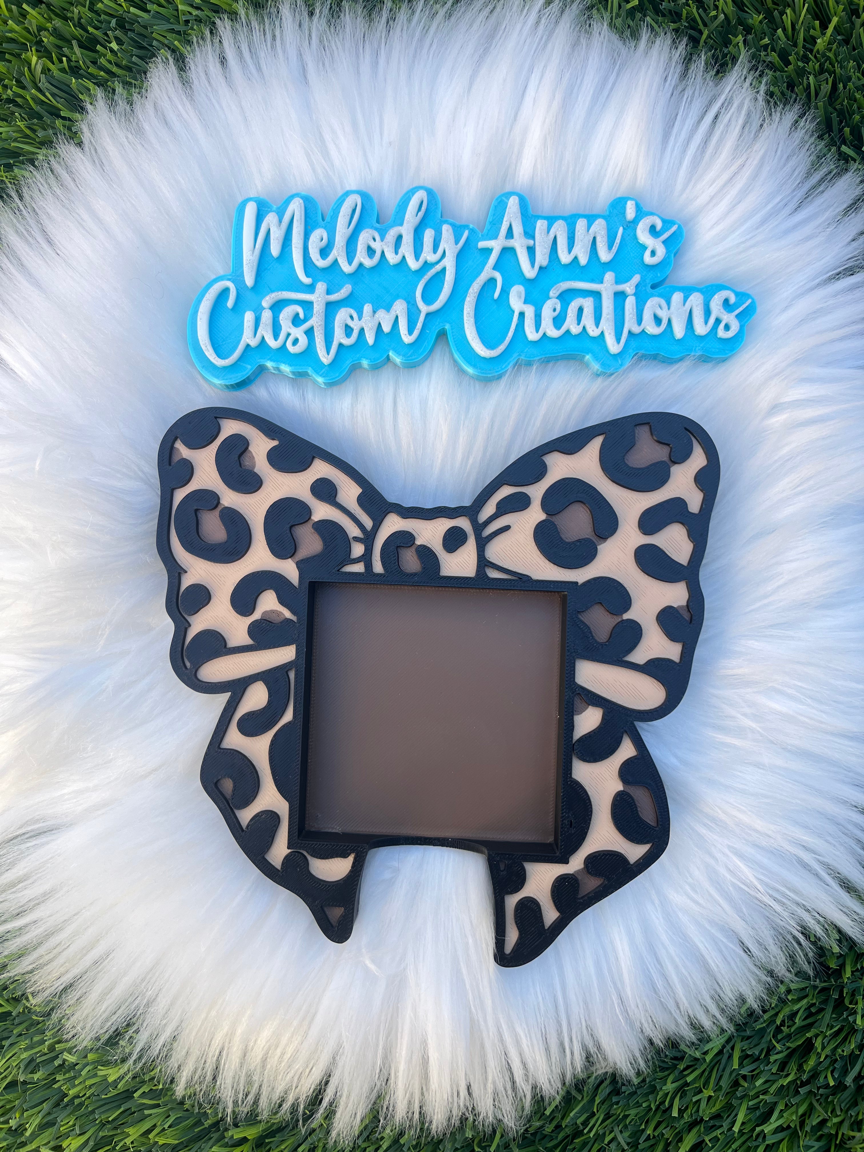 Leopard Bow Sticky Note Holder