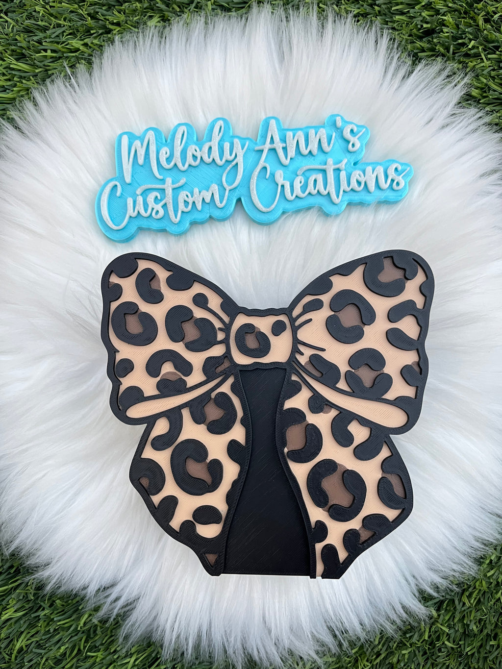 Leopard Bow Pen Holder