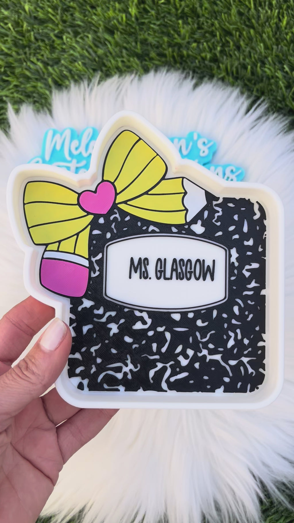 Teacher Pencil Bow Composition Trinket Tray