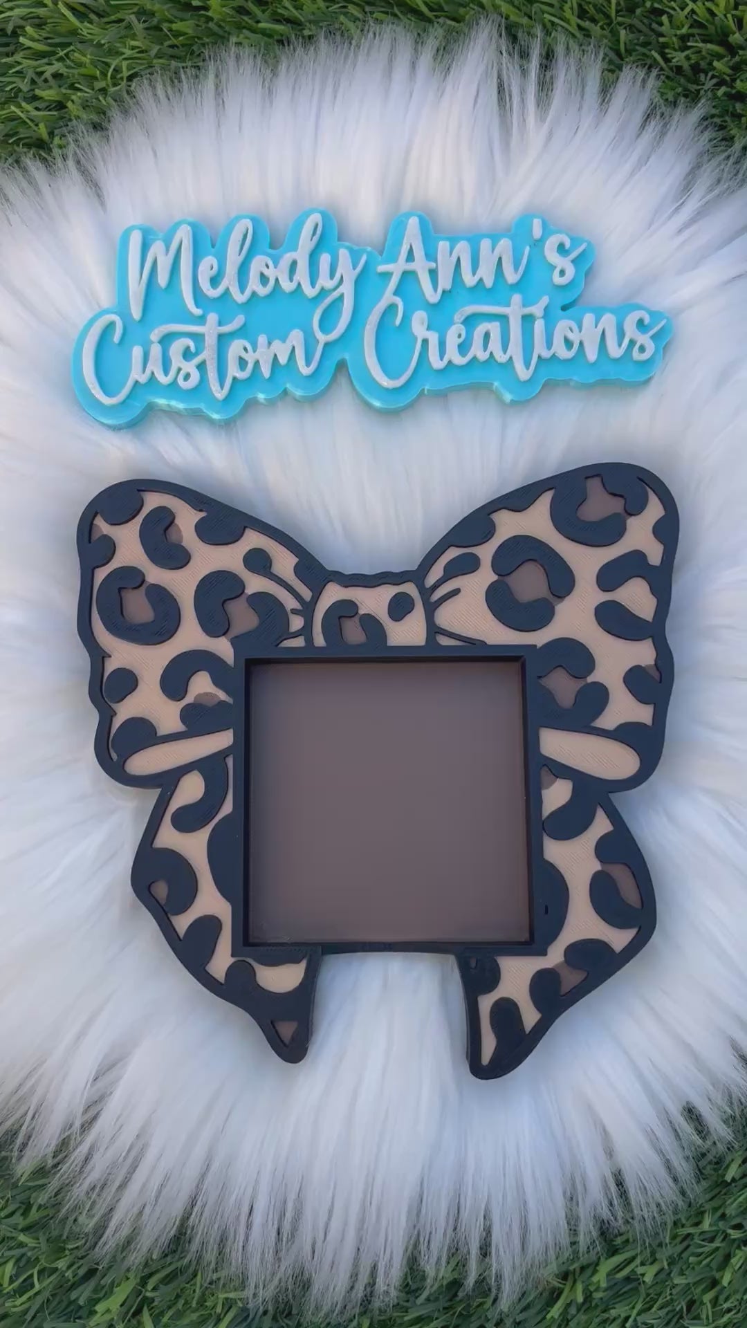 Leopard Bow Sticky Note Holder