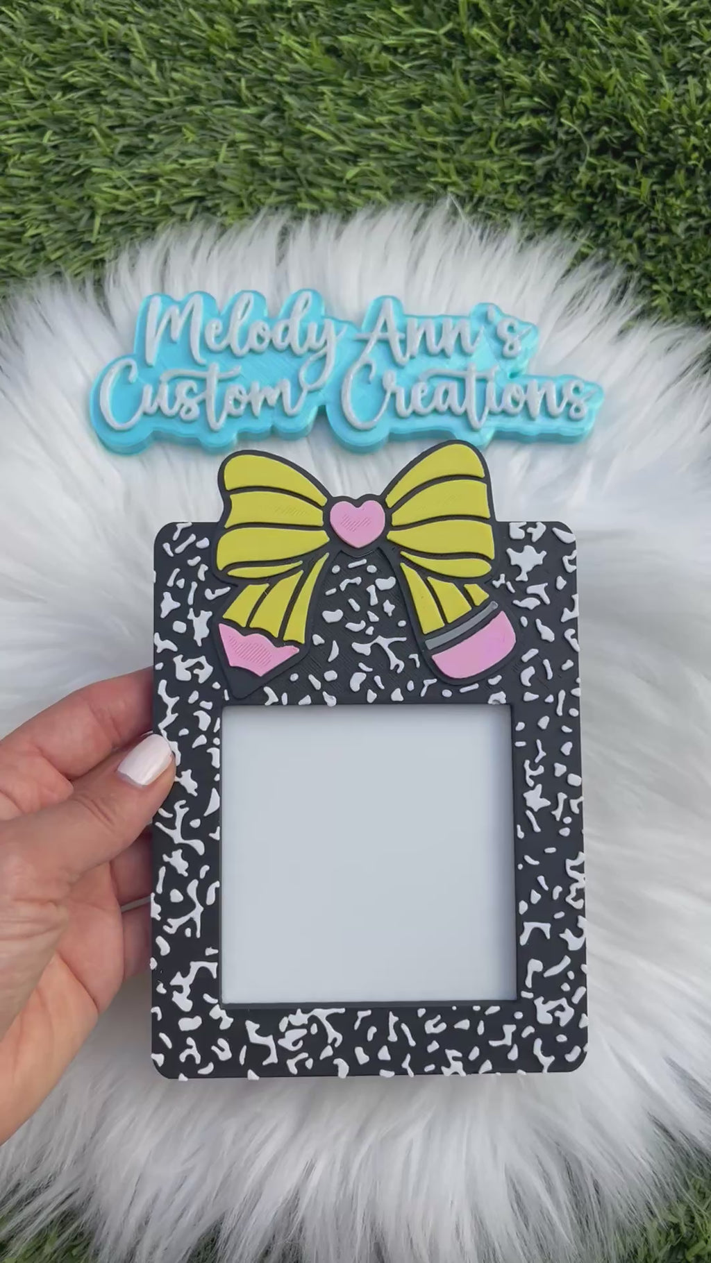 Composition w/Pencil Bow Sticky Note Holder